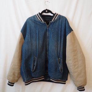 Men's denim Letterman Jacket